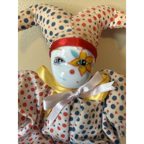 Vintage Harlequin Doll with China Head about 8 inches-Halloween-collector-Preown - Picture 7 of 10